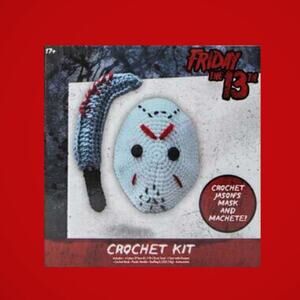 FRIDAY 13th Jason Stuffed Mask & Knife Crochet Kit Horror Movie Theme Craft 17+